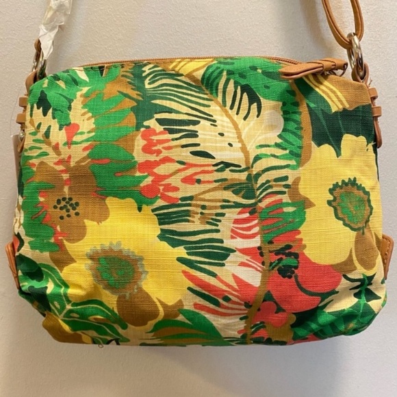 New Rosetti Green Yellow Tropical Bliss Triple Play Carly Mini Crossbody Bag - Picture 12 of 16